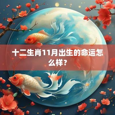 十二生肖11月出生的命运怎么样？