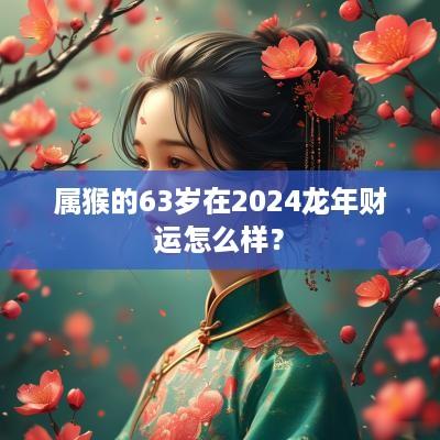 属猴的63岁在2025蛇年财运怎么样？