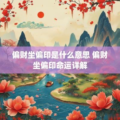 偏财坐偏印是什么意思 偏财坐偏印命运详解