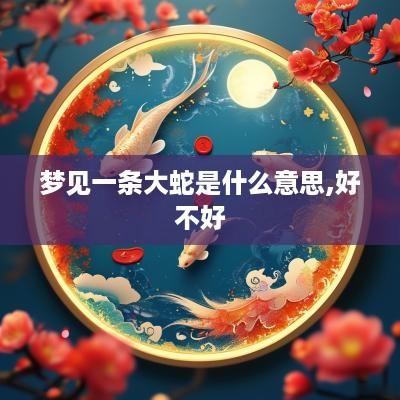 梦见一条大蛇是什么意思,好不好