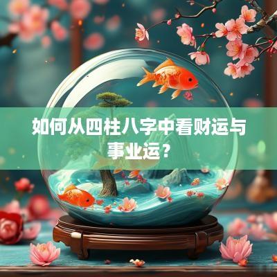 如何从四柱八字中看财运与事业运？