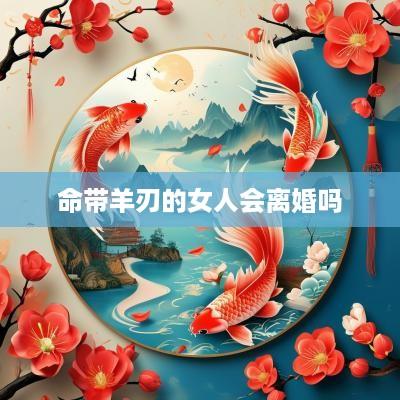 命带羊刃的女人会离婚吗