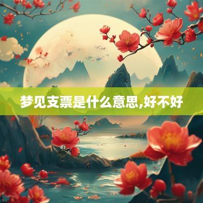 梦见支票是什么意思,好不好
