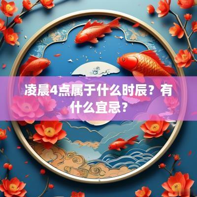 凌晨4点属于什么时辰？有什么宜忌？