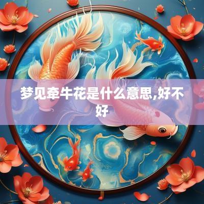 梦见牵牛花是什么意思,好不好