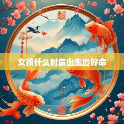 女孩什么时辰出生最好命