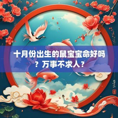 十月份出生的鼠宝宝命好吗？万事不求人？