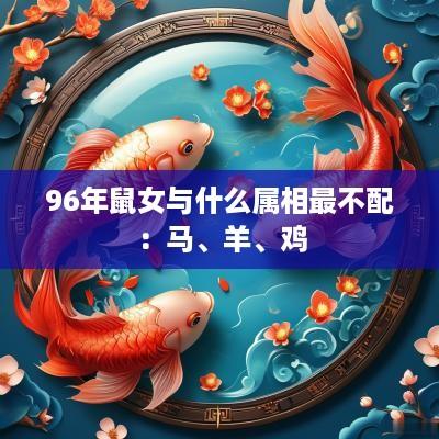 96年鼠女与什么属相最不配：马、羊、鸡
