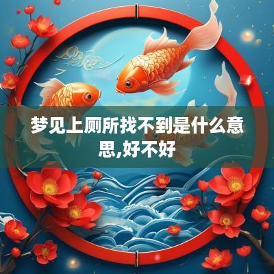 梦见上厕所找不到是什么意思,好不好