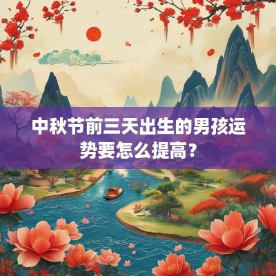 中秋节前三天出生的男孩运势要怎么提高？