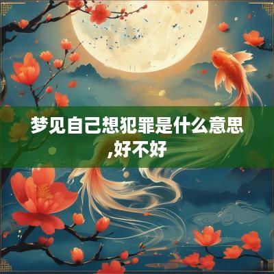 梦见自己想犯罪是什么意思,好不好