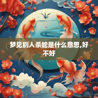 梦见别人杀蛇是什么意思,好不好