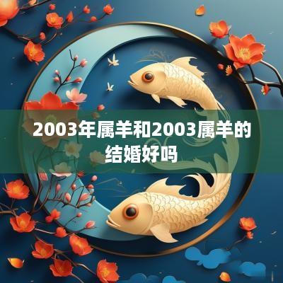 2003年属羊和2003属羊的结婚好吗