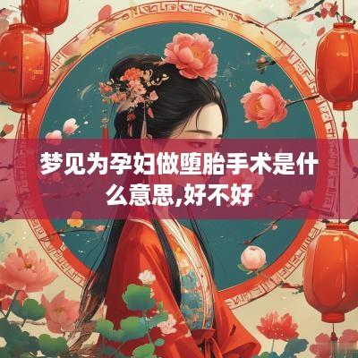 梦见为孕妇做堕胎手术是什么意思,好不好