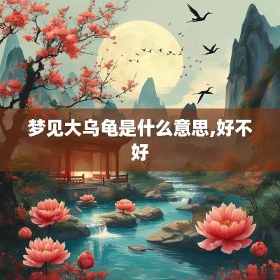 梦见大乌龟是什么意思,好不好