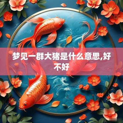 梦见一群大猪是什么意思,好不好