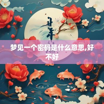 梦见一个密码是什么意思,好不好