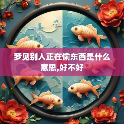 梦见别人正在偷东西是什么意思,好不好