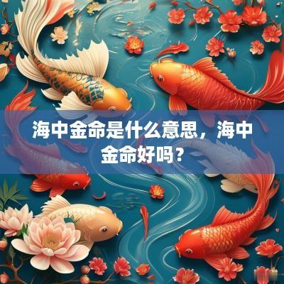 海中金命是什么意思，海中金命好吗？