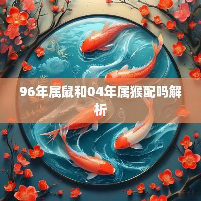 96年属鼠和04年属猴配吗解析