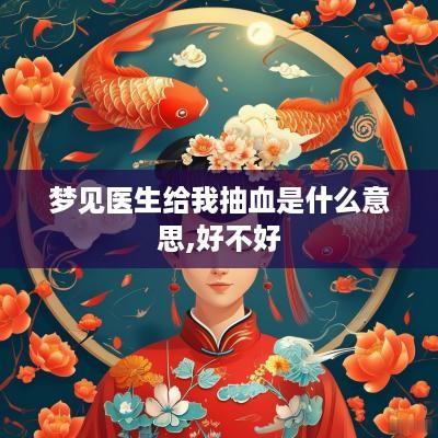 梦见医生给我抽血是什么意思,好不好