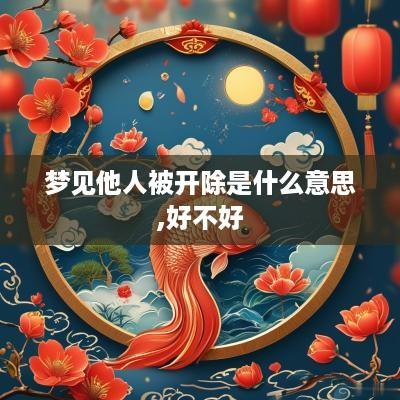 梦见他人被开除是什么意思,好不好