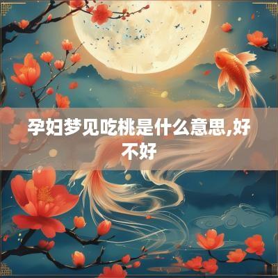 孕妇梦见吃桃是什么意思,好不好