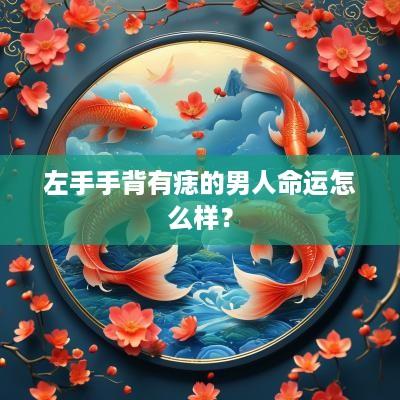 左手手背有痣的男人命运怎么样？