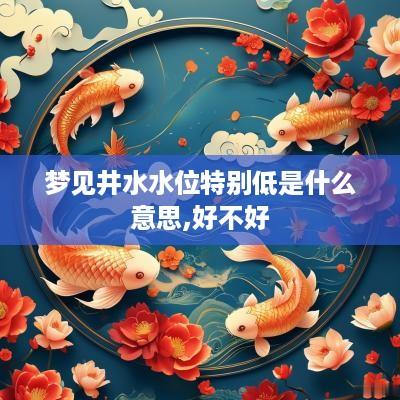 梦见井水水位特别低是什么意思,好不好