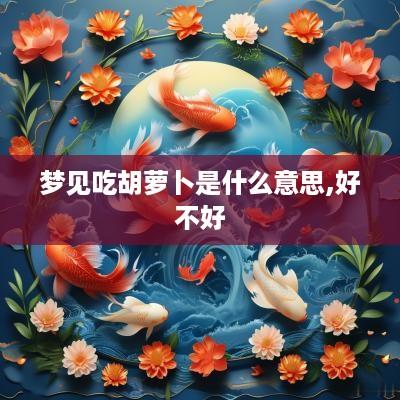 梦见吃胡萝卜是什么意思,好不好
