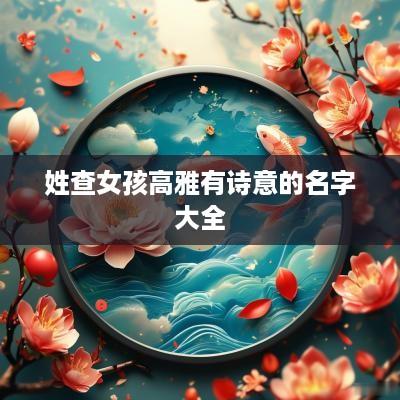 姓查女孩高雅有诗意的名字大全