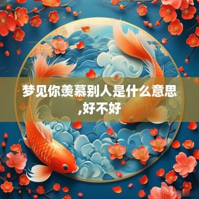 梦见你羡慕别人是什么意思,好不好