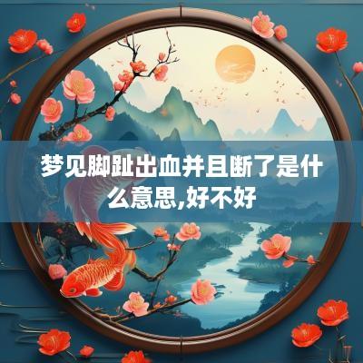 梦见脚趾出血并且断了是什么意思,好不好