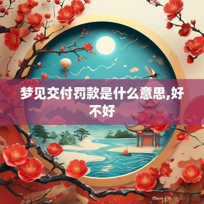 梦见交付罚款是什么意思,好不好