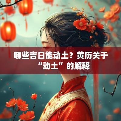 哪些吉日能动土？黄历关于“动土”的解释