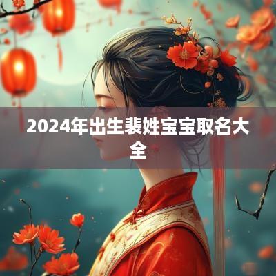 2025年出生裴姓宝宝取名大全