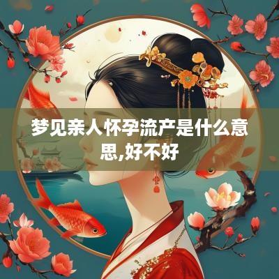 梦见亲人怀孕流产是什么意思,好不好
