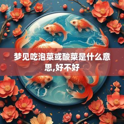 梦见吃泡菜或酸菜是什么意思,好不好