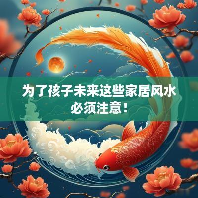 为了孩子未来这些家居风水必须注意！