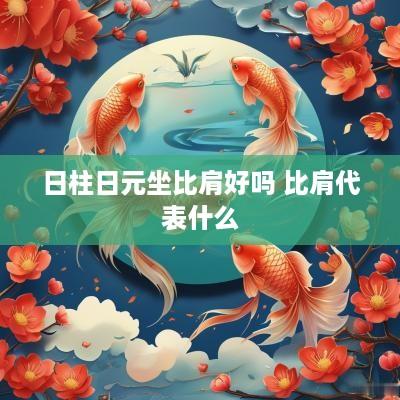 日柱日元坐比肩好吗 比肩代表什么