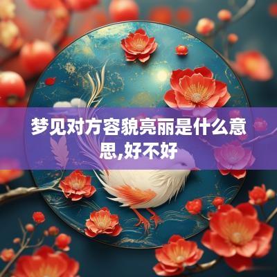 梦见对方容貌亮丽是什么意思,好不好