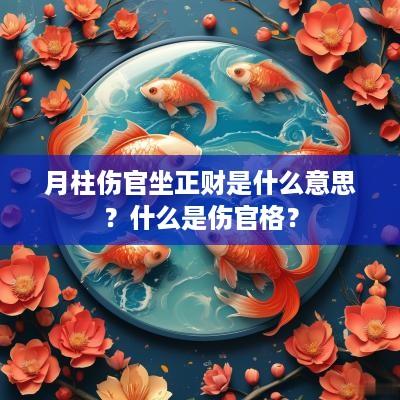月柱伤官坐正财是什么意思？什么是伤官格？