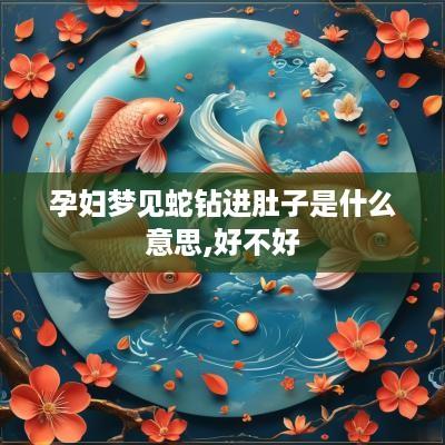 孕妇梦见蛇钻进肚子是什么意思,好不好