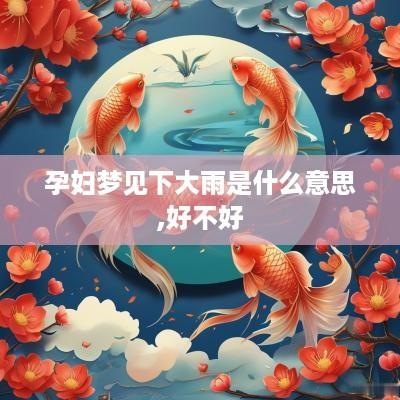 孕妇梦见下大雨是什么意思,好不好