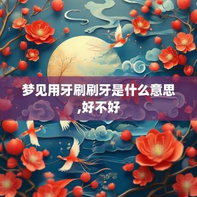 梦见用牙刷刷牙是什么意思,好不好