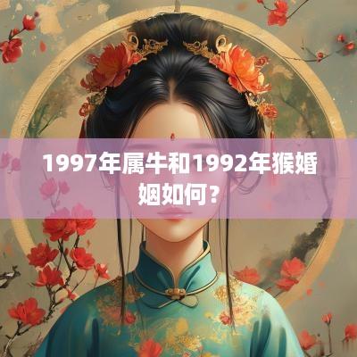 1997年属牛和1992年猴婚姻如何？