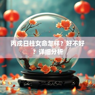 丙戌日柱女命怎样？好不好？详细分析