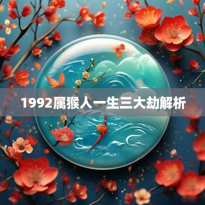 1992属猴人一生三大劫解析