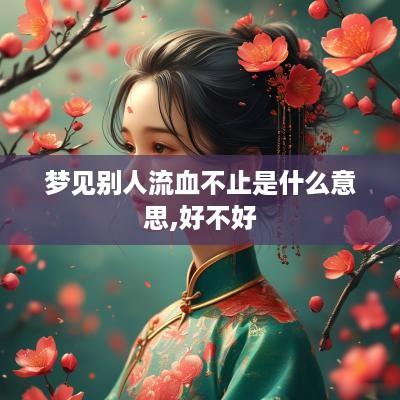 梦见别人流血不止是什么意思,好不好
