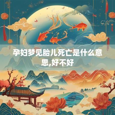 孕妇梦见胎儿死亡是什么意思,好不好